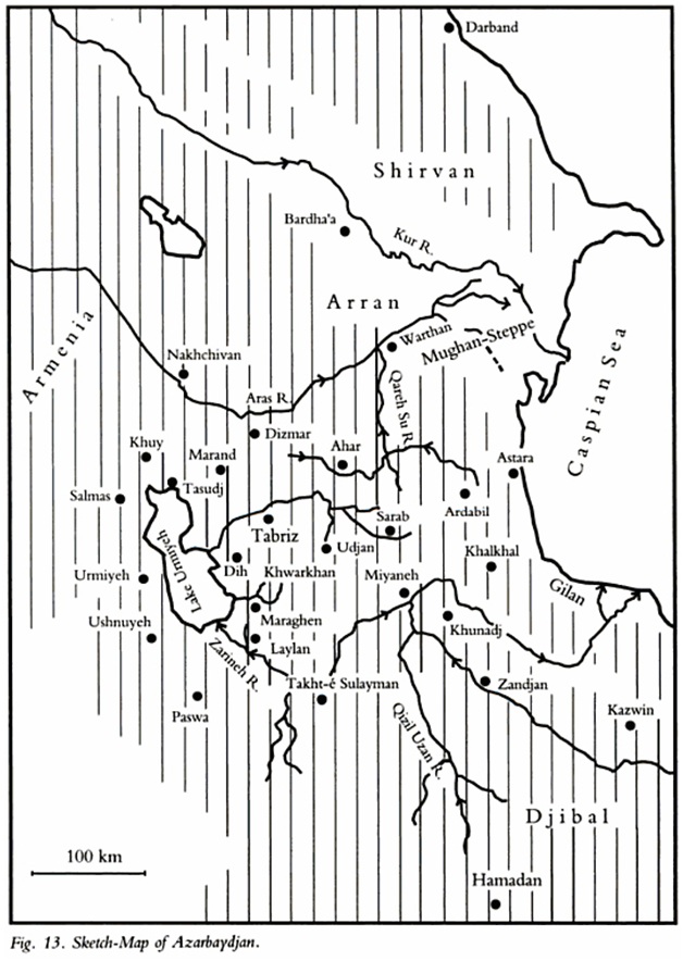 karta Арабские, мусульманские средневековые источники об Азербайджане на Кавказе